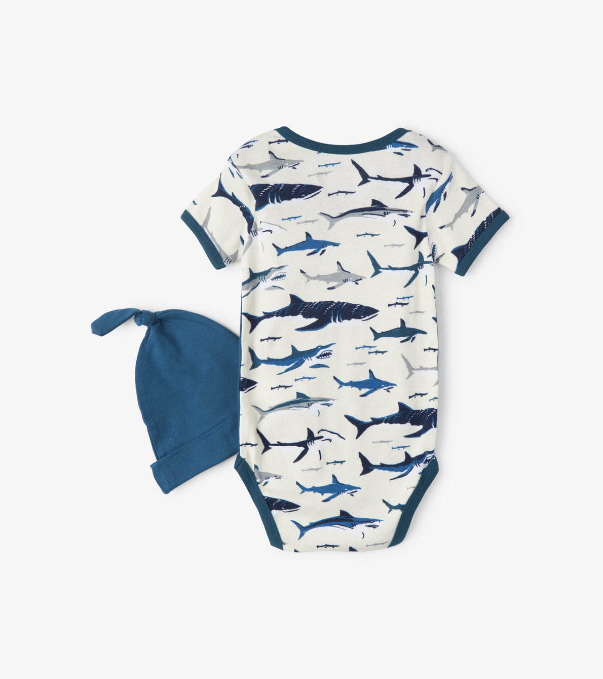 View larger image of Toothy Sharks Baby Bodysuit with Hat