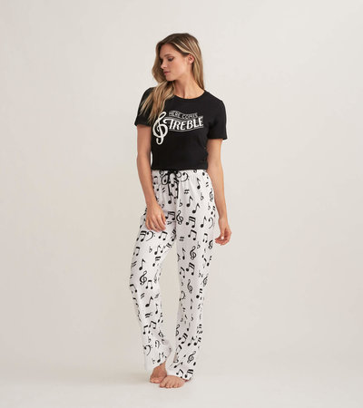 Treble Maker Women's Tee and Pants Pajama Separates