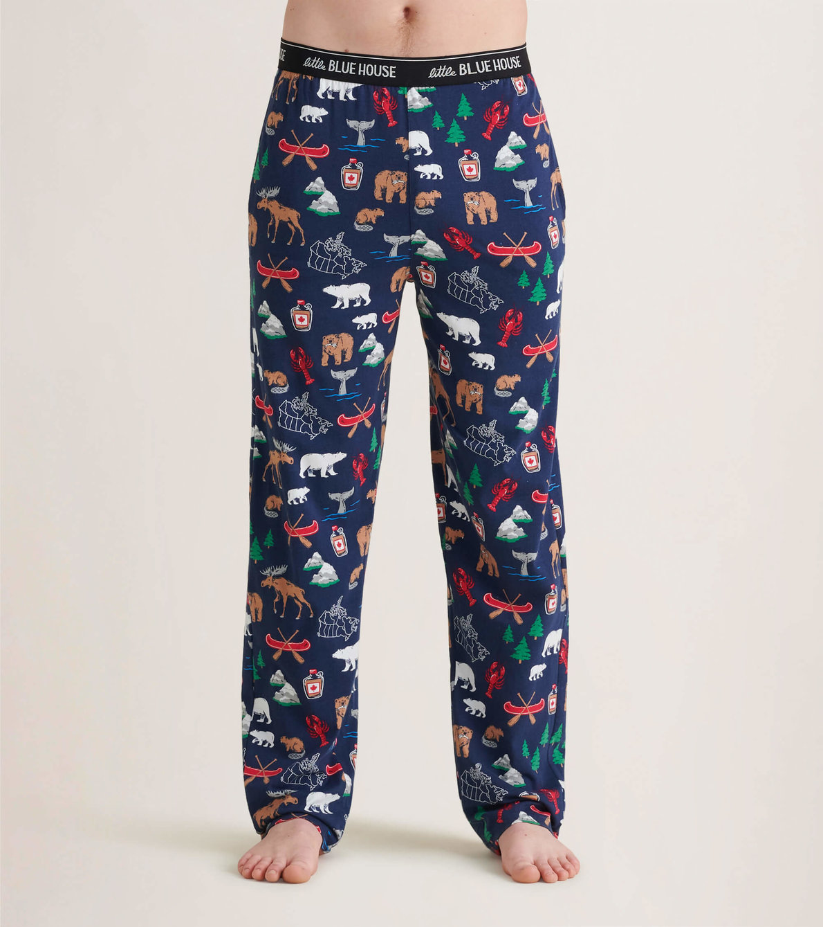Agrandir l'image de Pantalon de pyjama en jersey pour homme – Motifs canadiens