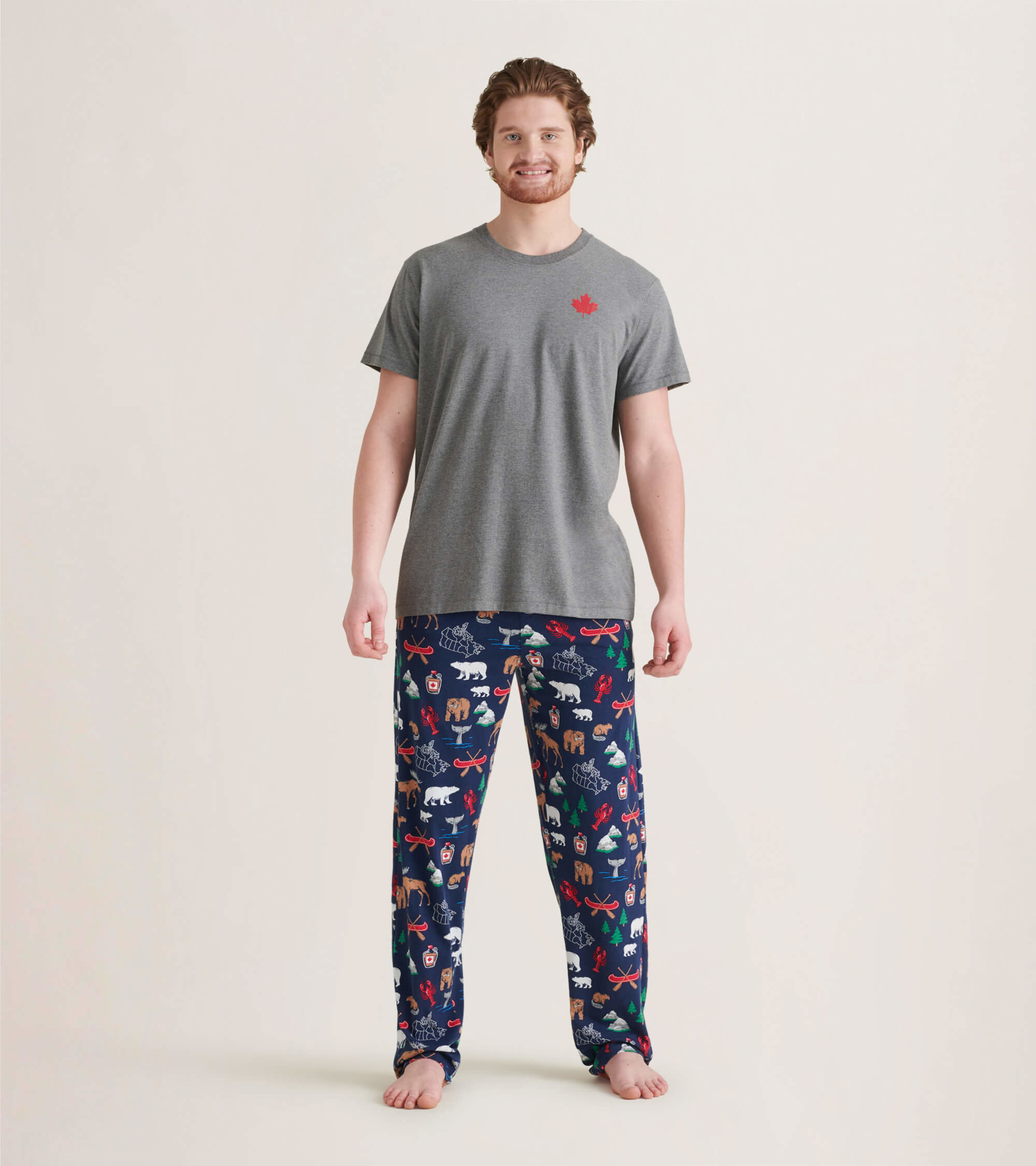 Ensemble de t-shirt et pantalon interchangeables pour homme - Motifs  canadiens - Little Blue House CA
