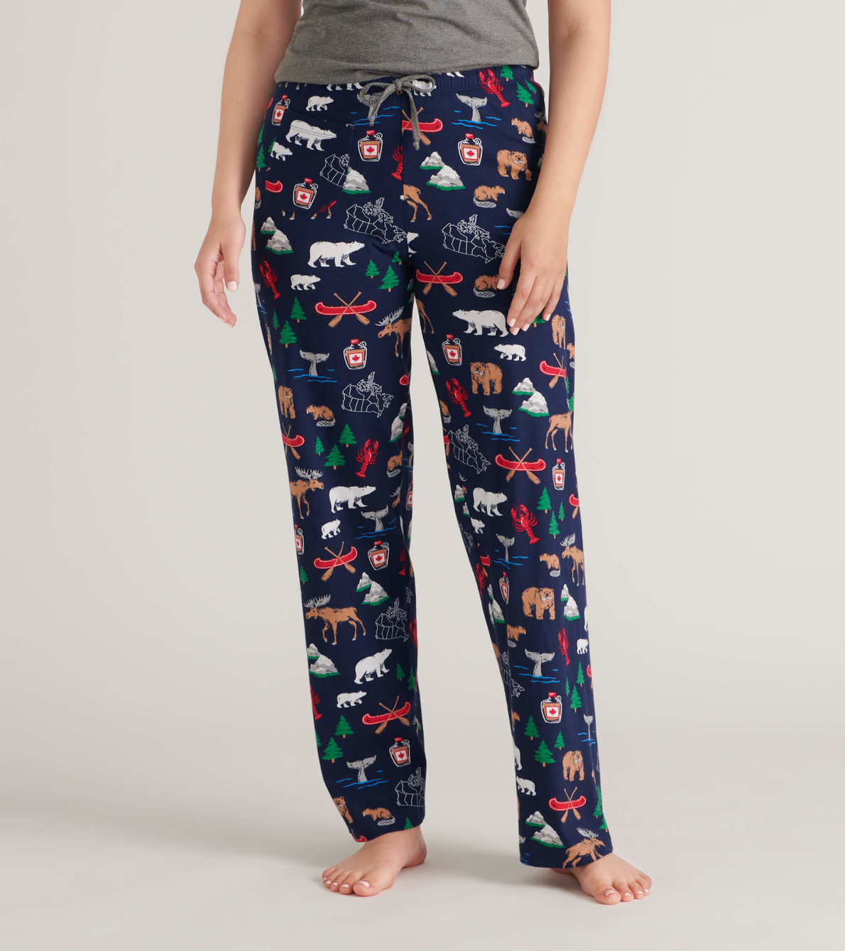 Agrandir l'image de Pantalon de pyjama en jersey pour femme – Motifs canadiens