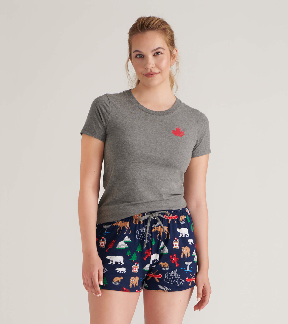 Agrandir l'image de T-shirt de pyjama pour femme – Motifs canadiens