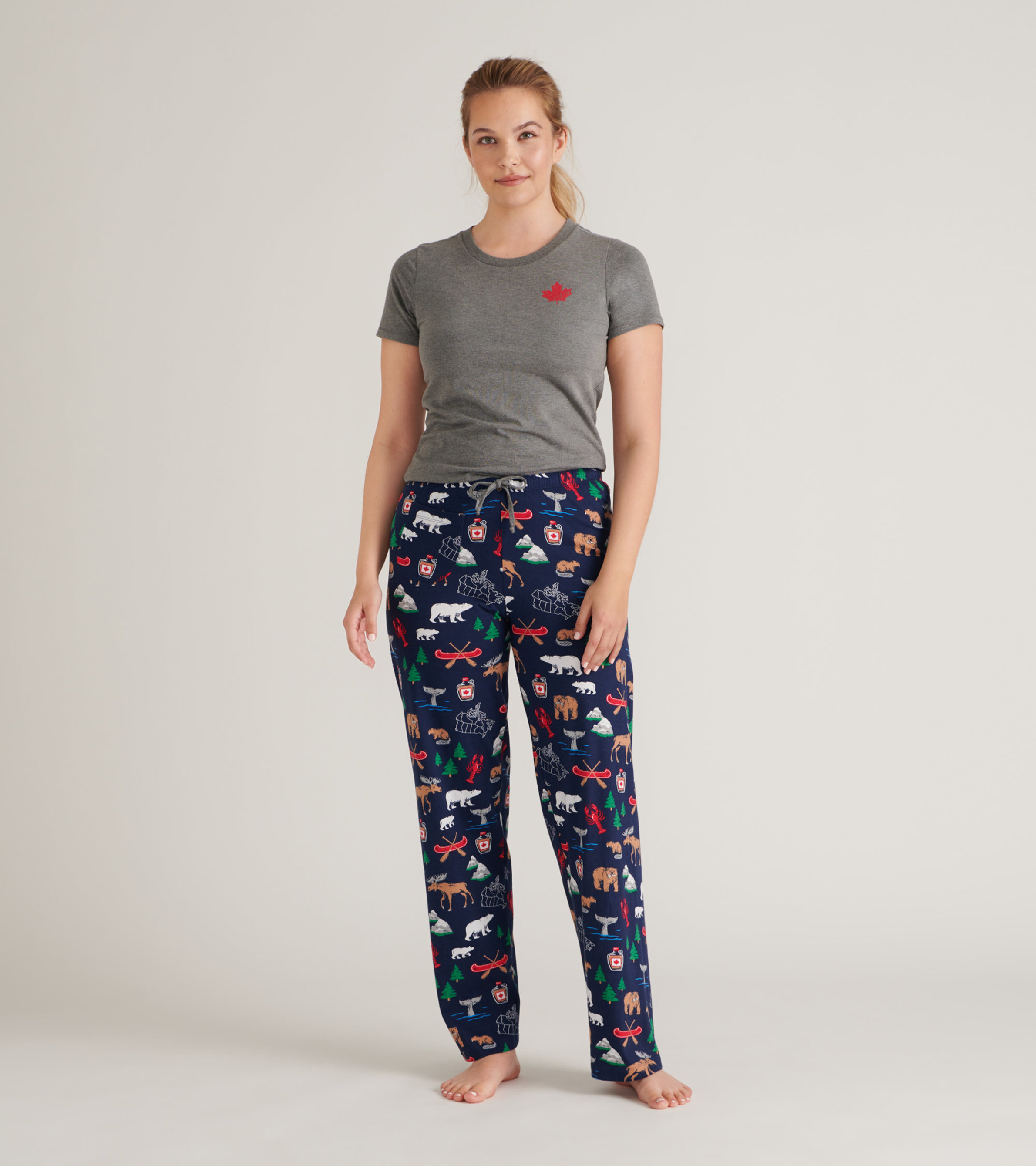 Treble Maker Women's Tee and Pants Pajama Separates - Little Blue