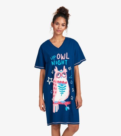 Chemise de nuit pour femme – Hibou « Up Owl Night »