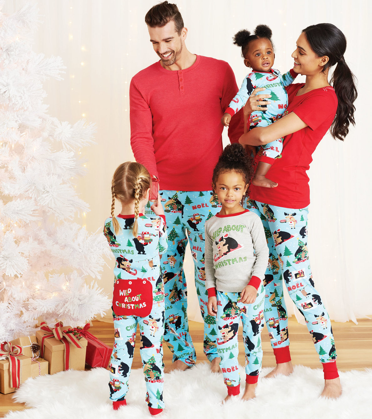 Kids Green Woofing Christmas Pajama Set - Little Blue House US