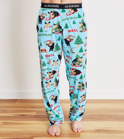 Pantalon de pyjama en jersey pour homme – Animaux sauvages de Noël
