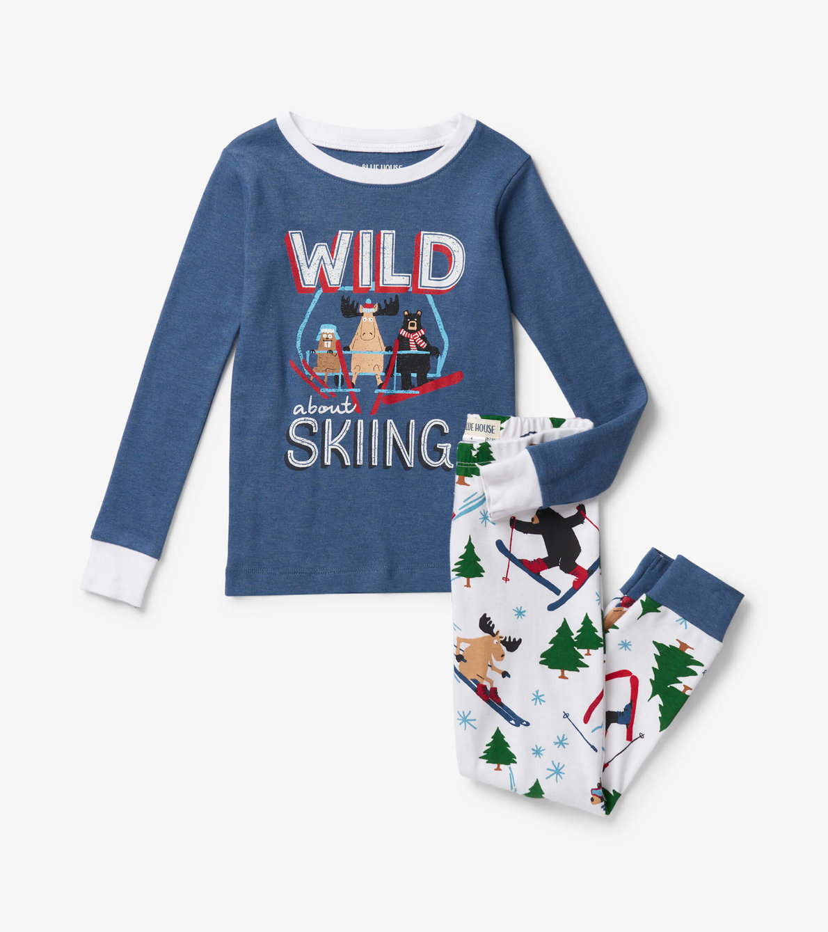 Agrandir l'image de Pyjama à appliqué pour enfant – Animaux des bois en ski