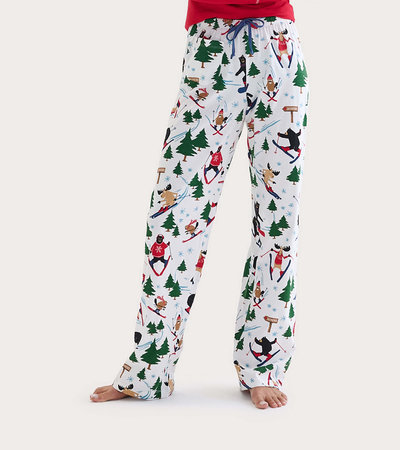 Pantalon de pyjama en jersey pour femme – Animaux des bois en ski