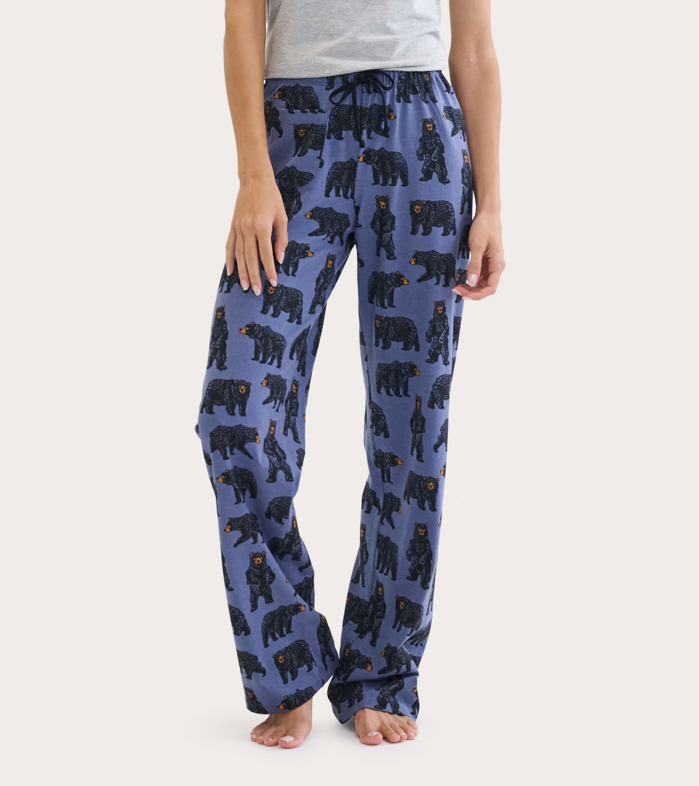 Wild Bears Women's Jersey Pajama Pants - Little Blue House US