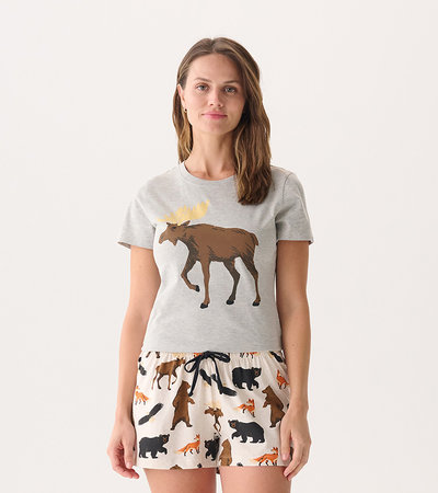 T-shirt de pyjama pour femme – Faune des bois