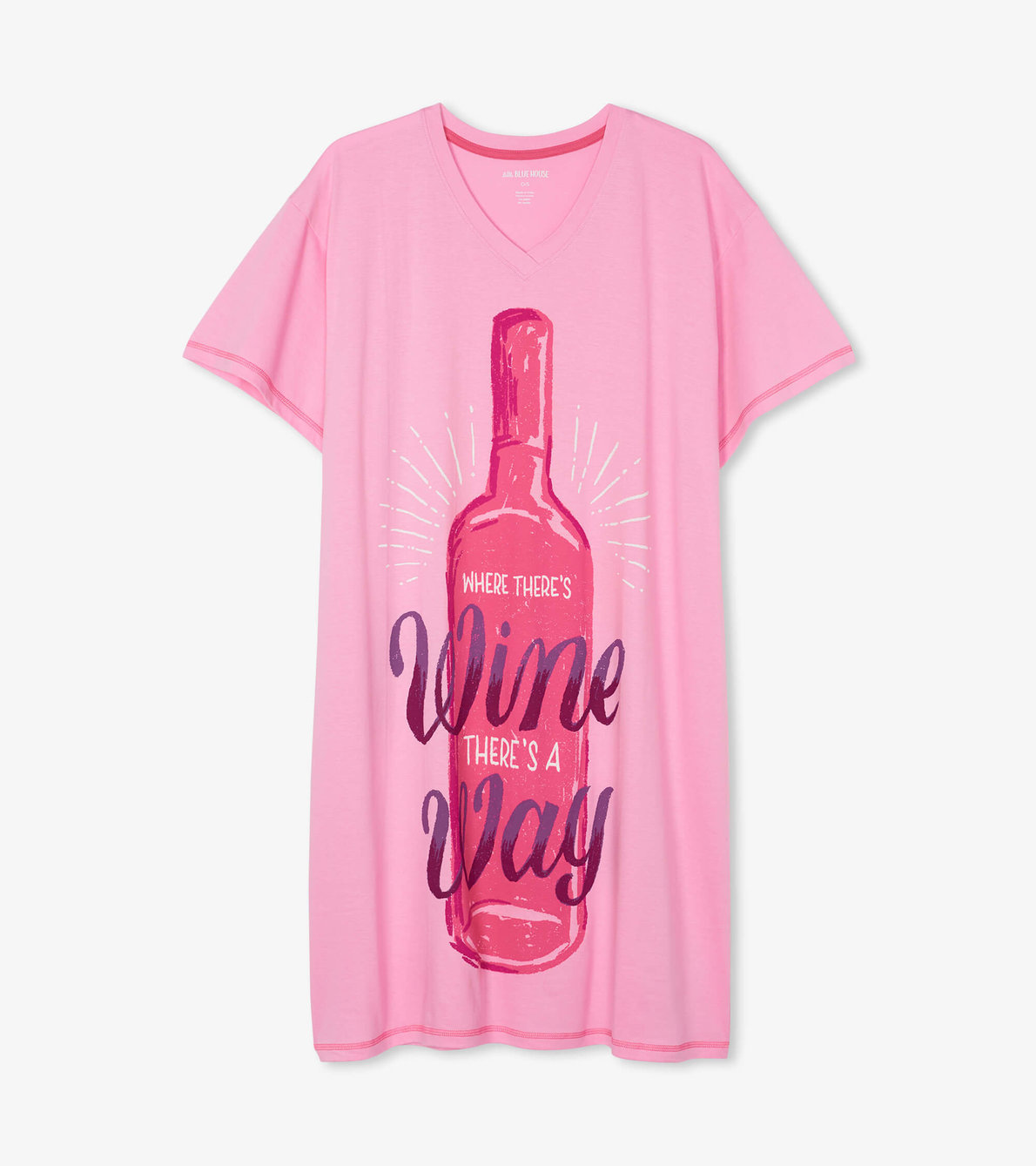 Agrandir l'image de Chemise de nuit pour femme – Bouteille de vin « Wine Way »