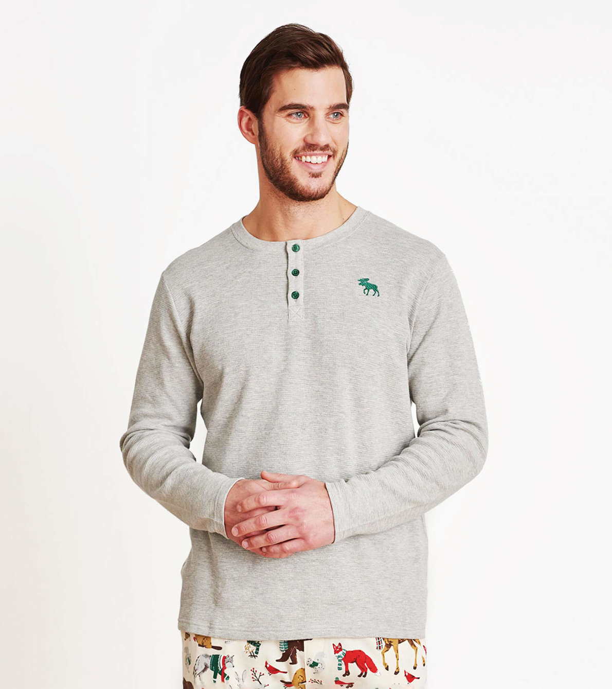 View larger image of Winter Grey Men's Waffle Henley