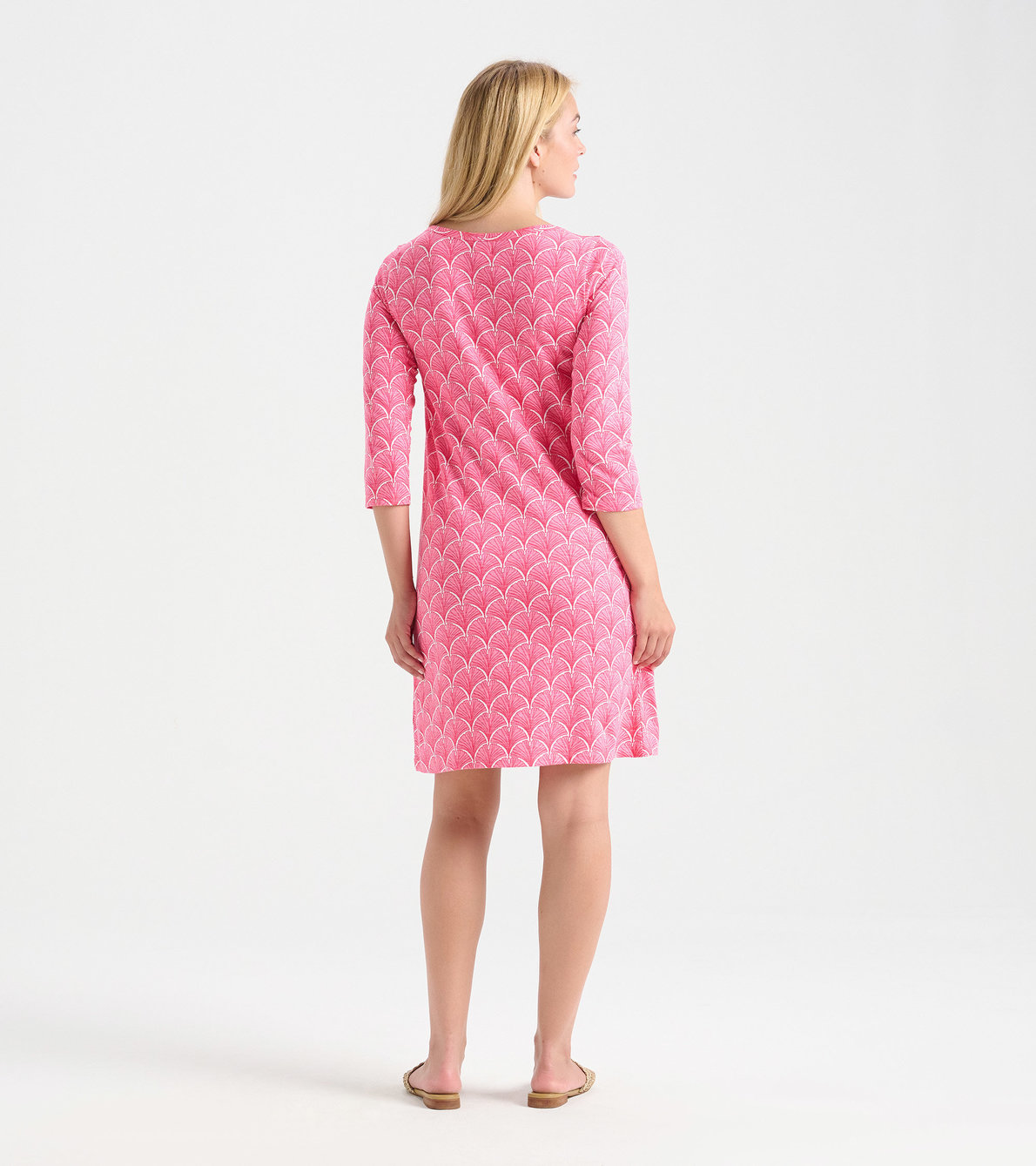 View larger image of Women's Coral Fans 3/4 Sleeve Summer Dress