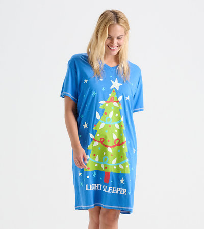 Chemise de nuit pour femme – Sapin de Noël « Light Sleeper »