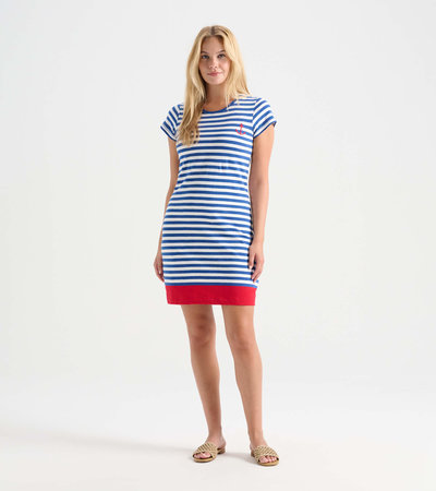 Women's Nautical Stripes Crew Neck Tee Dress