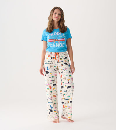 Women's Paddle Your Own Canoe T-Shirt and Pants Pajama Separates