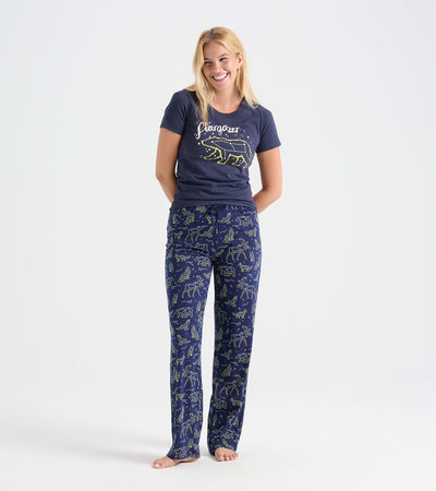 Ensemble de pyjama t-shirt et pantalon interchangeables pour femme - Constellations d’animaux « Stargazer »
