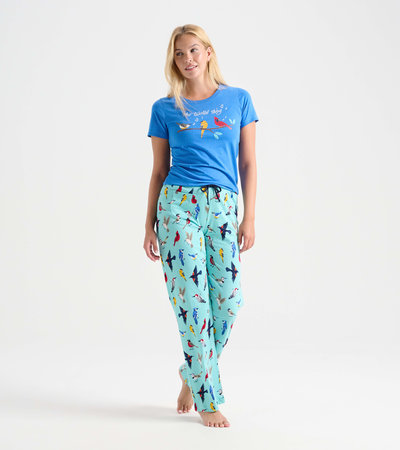 Ensemble de pyjama t-shirt et pantalon interchangeables pour femme - Oiseaux « The Tweetest Things »