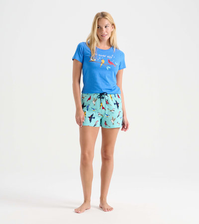 Ensemble de pyjama t-shirt et short interchangeables pour femme - Oiseaux « The Tweetest Things »