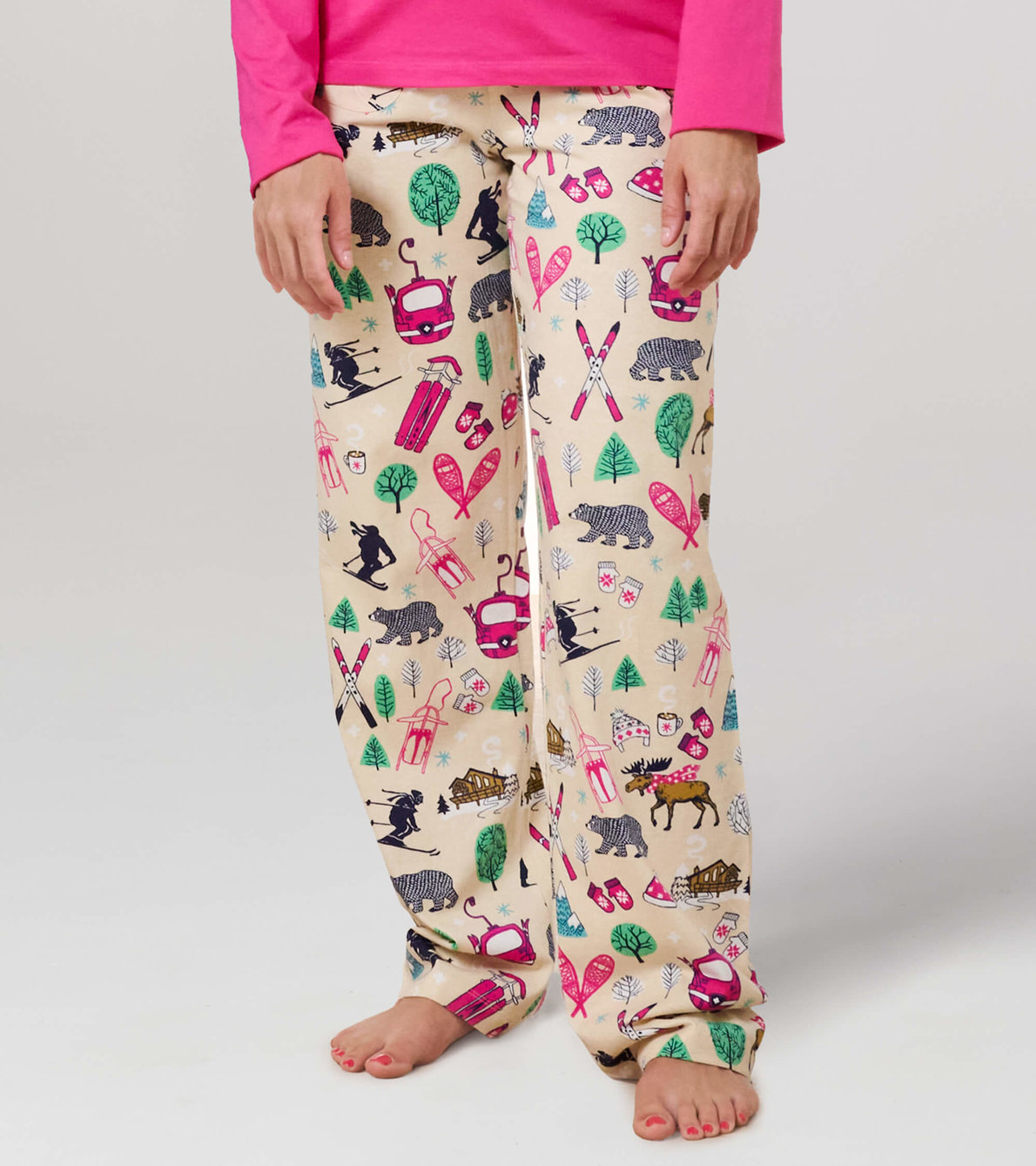 Agrandir l'image de Pantalon de pyjama en jersey pour femme – Ski d’antan