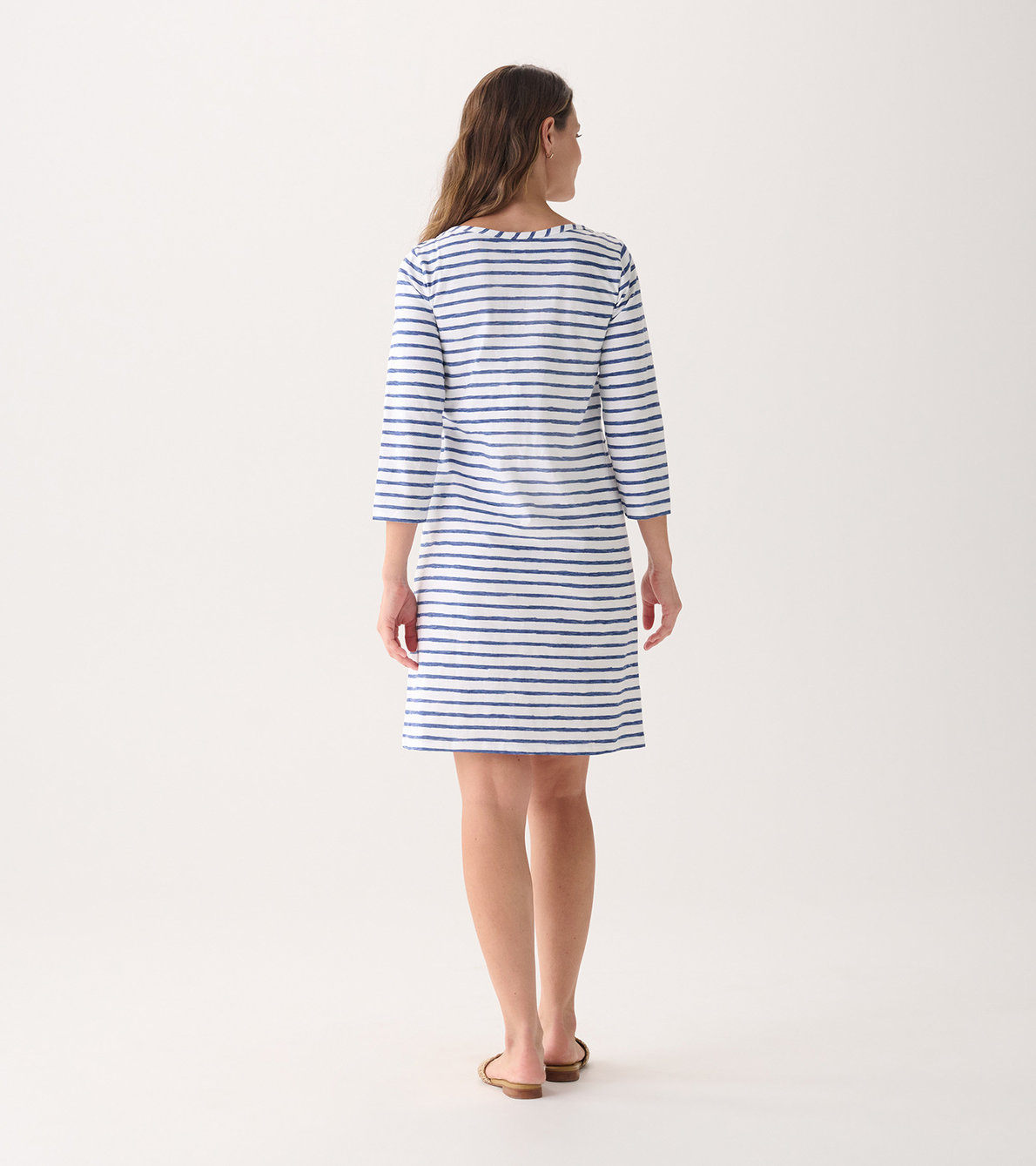 View larger image of Women's Watercolor Stripes 3/4 Sleeve Summer Dress