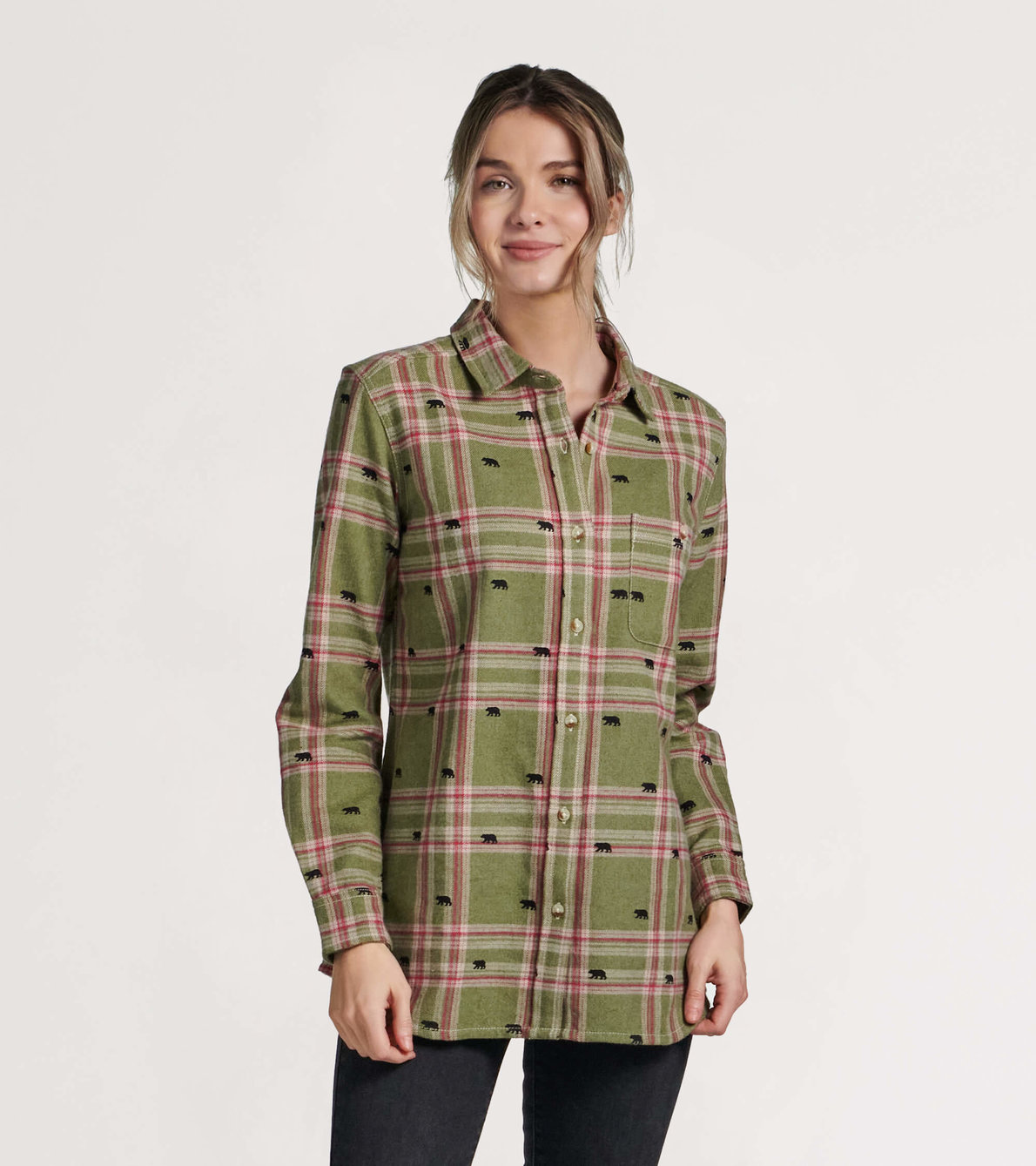 View larger image of Woodland Bear Women's Heritage Flannel Shirt
