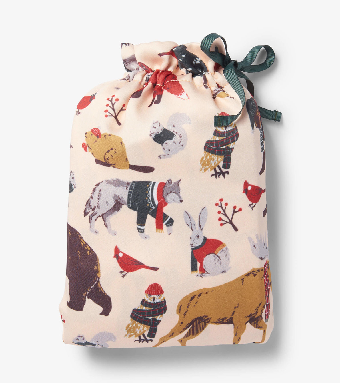 Agrandir l'image de Ensemble de sacs cadeaux réutilisables – Noël en forêt