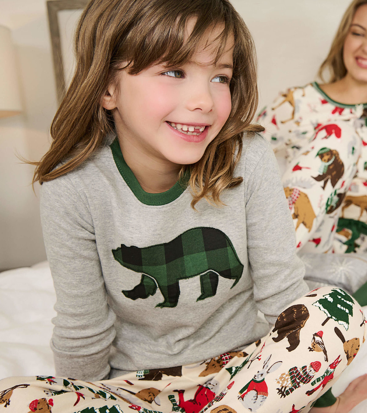 Woodland Winter Kids Appliqué Pajama Set - Little Blue House CA