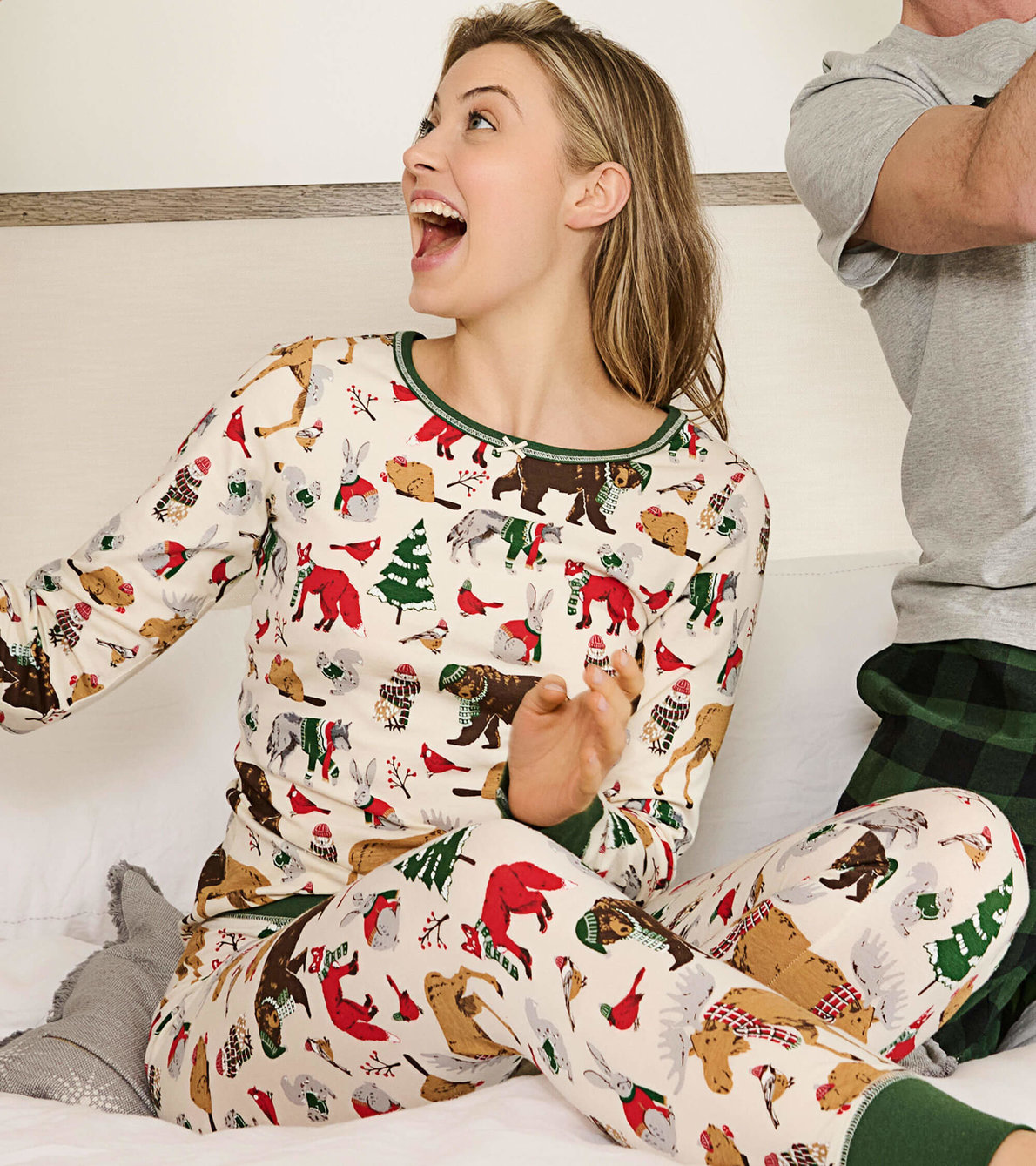 Agrandir l'image de Pyjama en jersey pour femme – Forêt hivernale