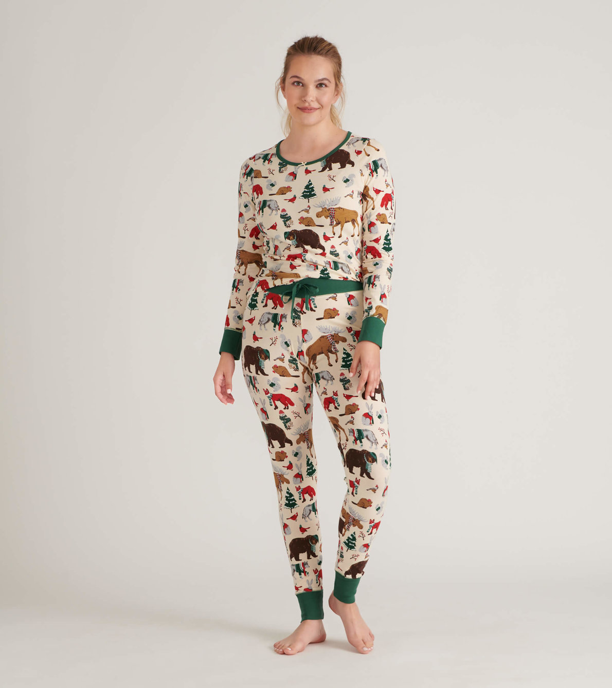 View larger image of Woodland Winter Women's Jersey Top and Leggings Pajama Set