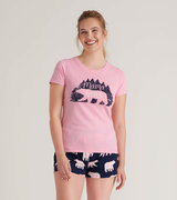 T-shirt de pyjama pour femme – Maman ourse dans les bois