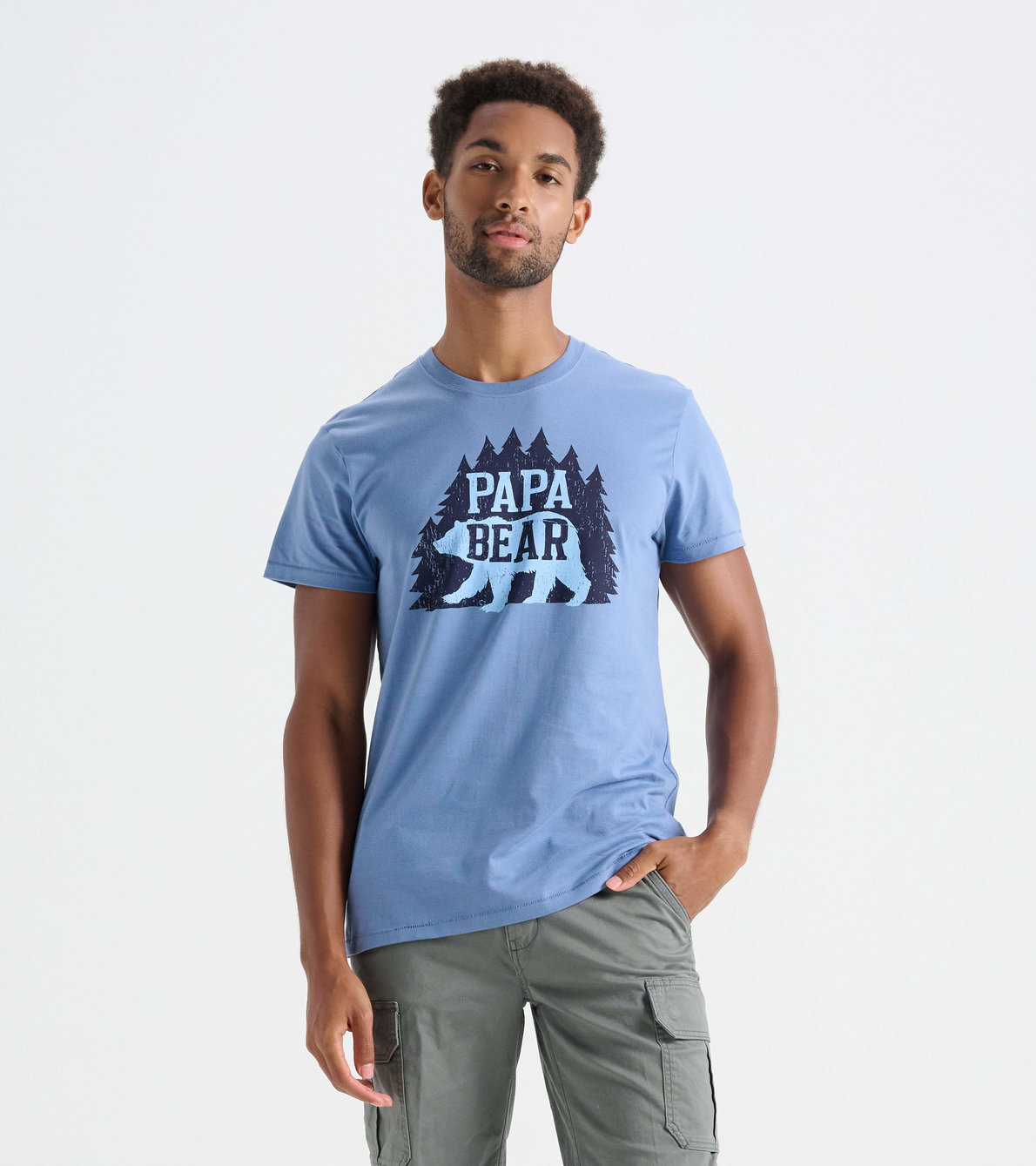 Agrandir l'image de T-shirt pour homme – Papa ours dans les bois