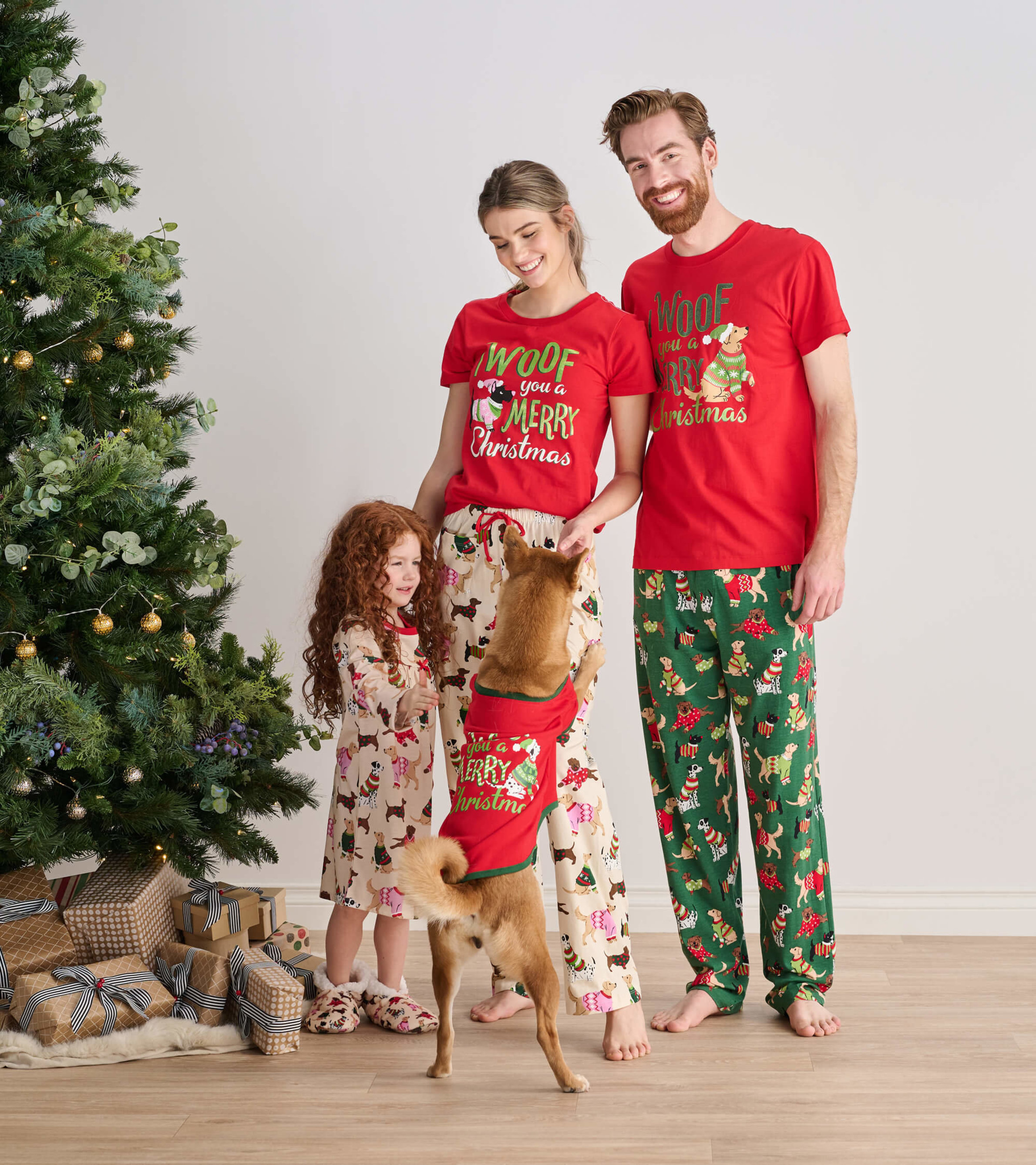 Christmas Truck In Matching Family Pajamas With Pet Blue White - Family  Christmas Pajamas By Jenny