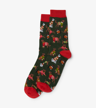 Men's Woofing Christmas Crew Socks
