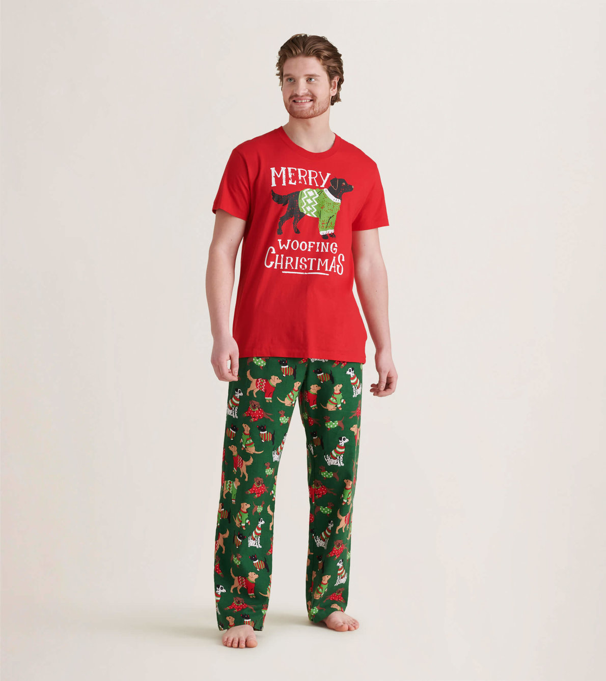 Agrandir l'image de Pantalon de pyjama en flanelle pour homme – Chiens des fêtes