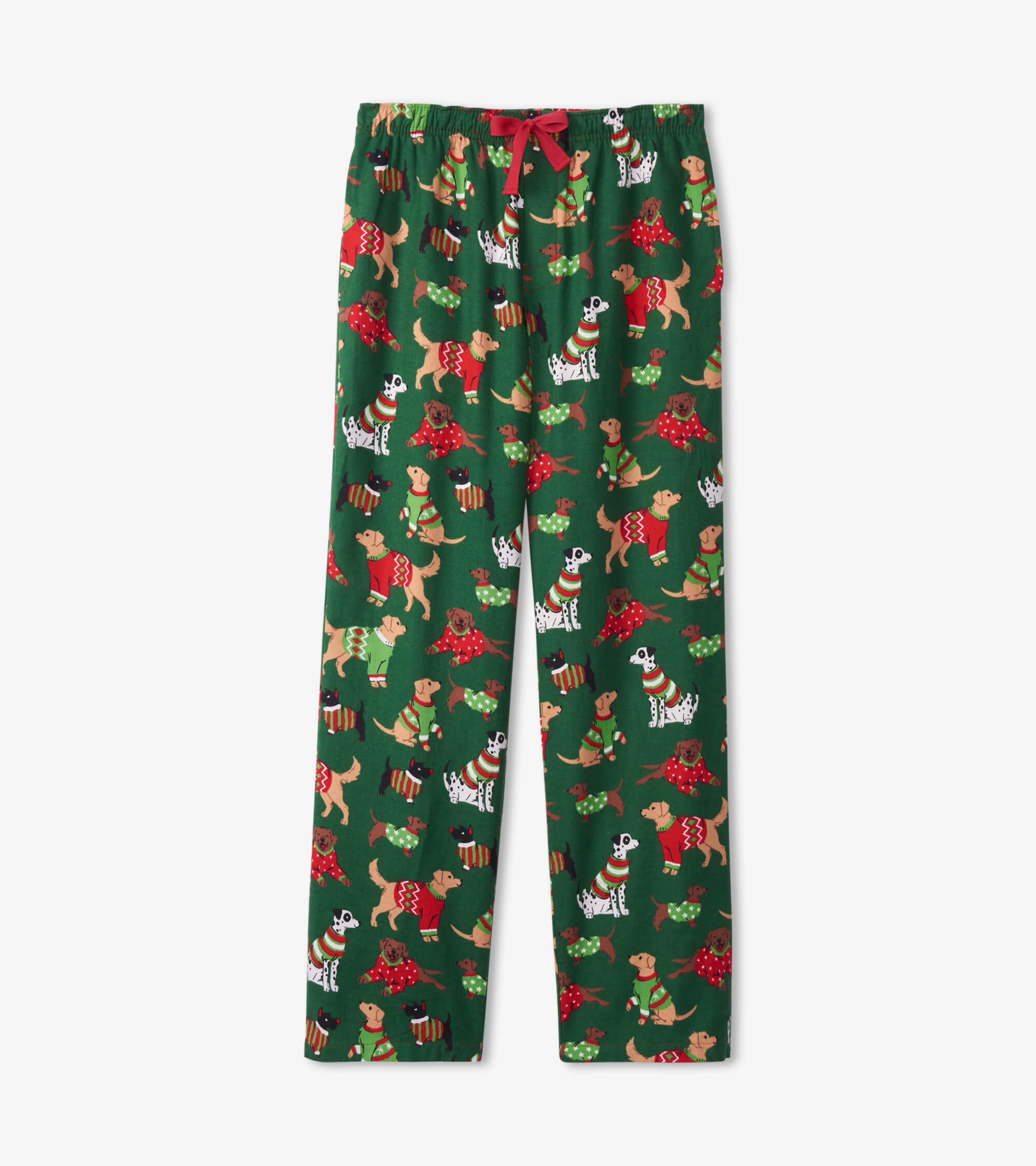 Men's Moose On Red Flannel Pajama Pants