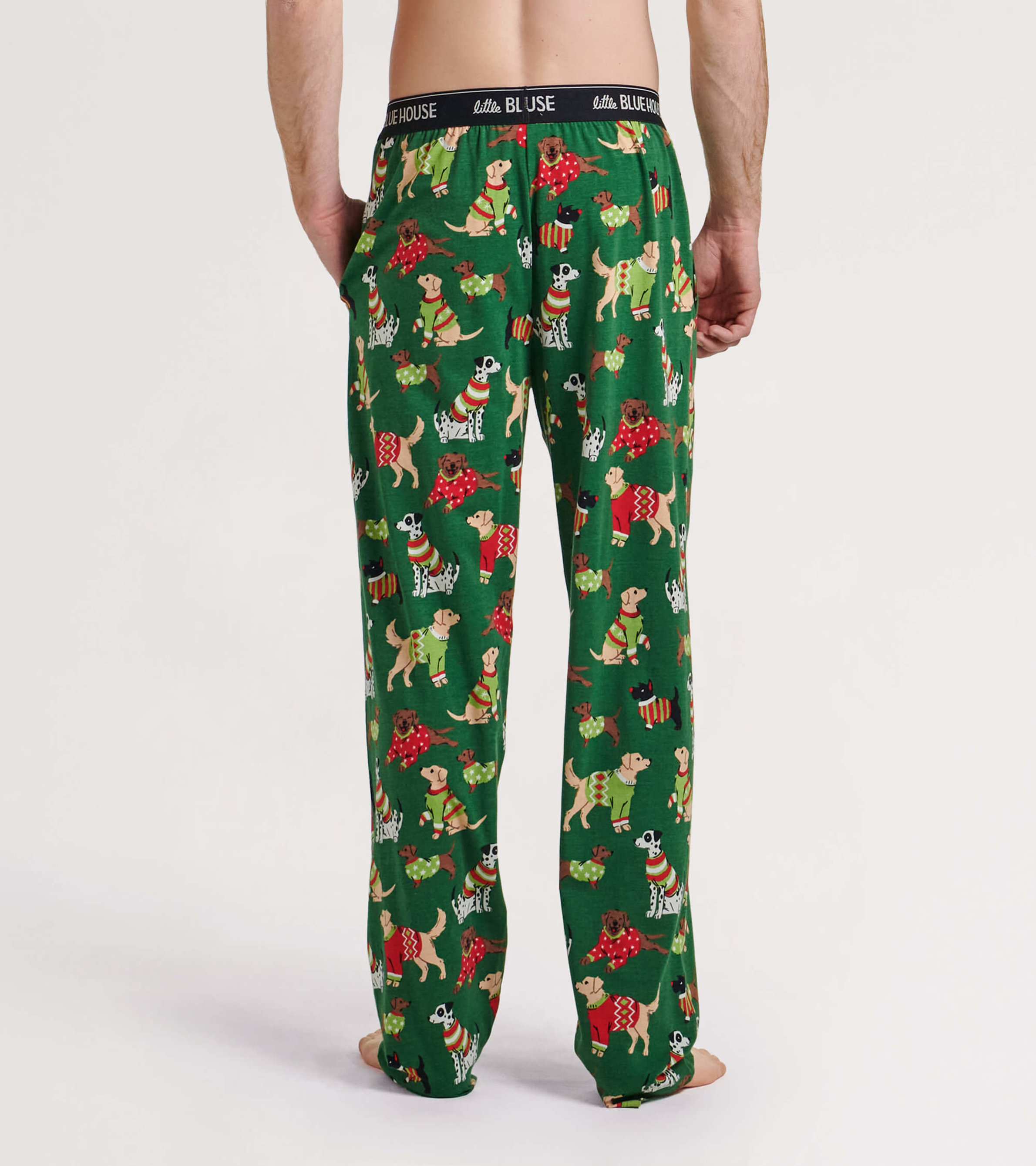Men's Woofing Christmas Pajama Pants - Little Blue House US