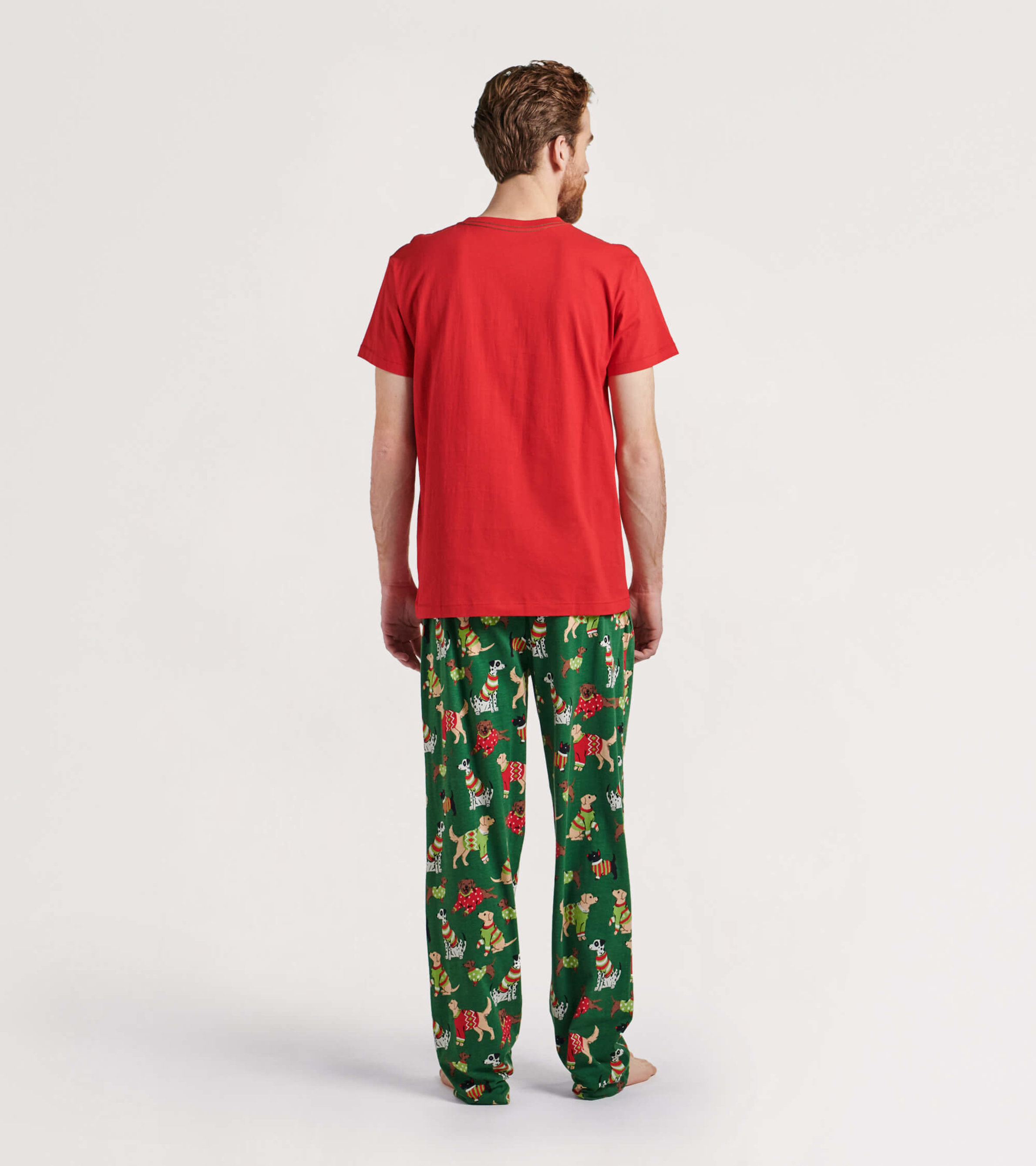 Woofing Christmas Men's Tee and Pants Pajama Separates - Little Blue House  CA