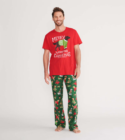Woofing Christmas Men's Tee and Pants Pajama Separates