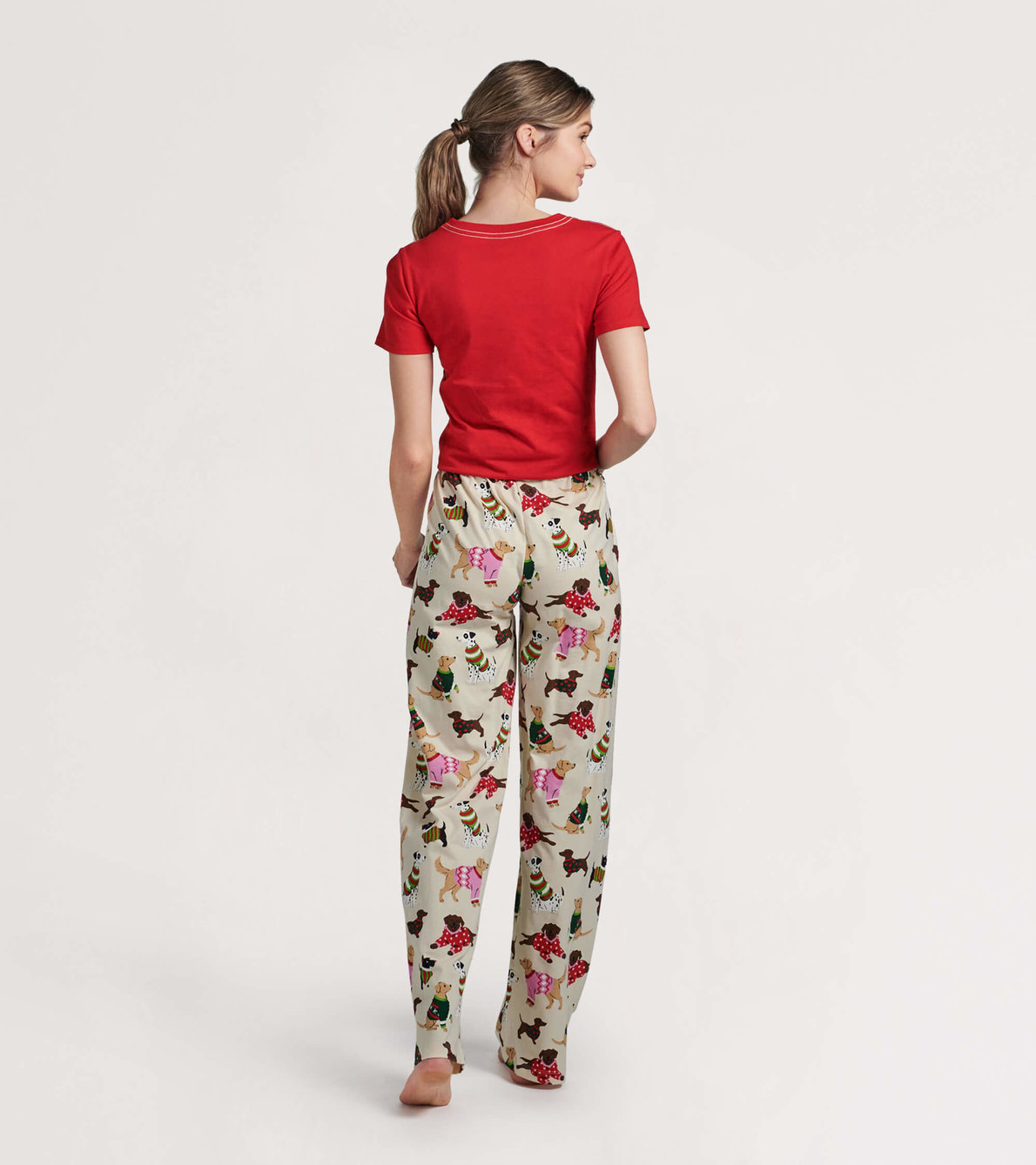 Agrandir l'image de Pantalon de pyjama en jersey pour femme – Chiens des fêtes