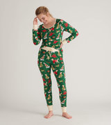Women's Woofing Christmas Jersey Pajama Set