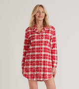 Woofing Plaid Women's Flannel Nightdress