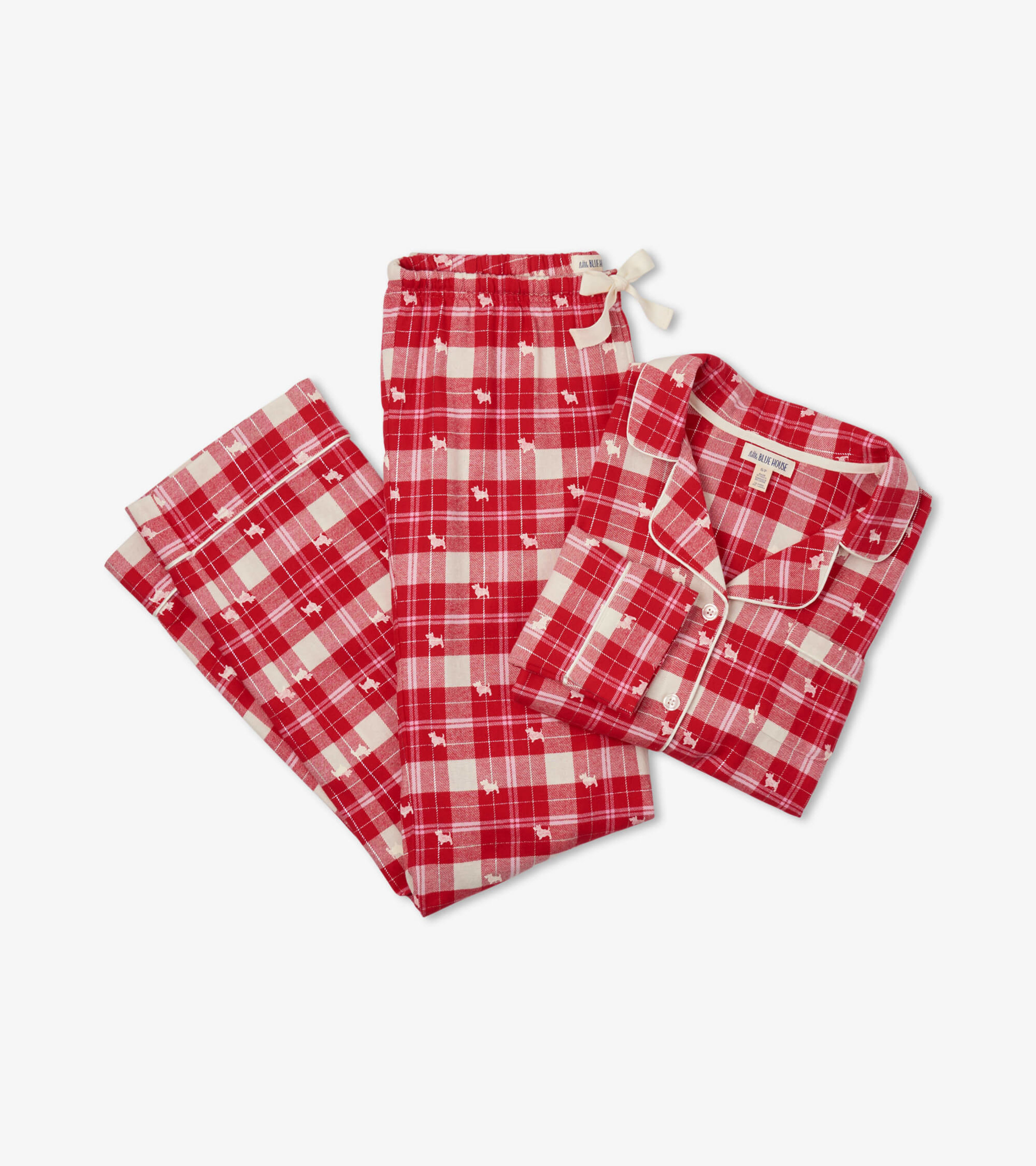Pajama Set For Women 100% Cotton Flannel Woven Plaid Pajamas – Genuwii