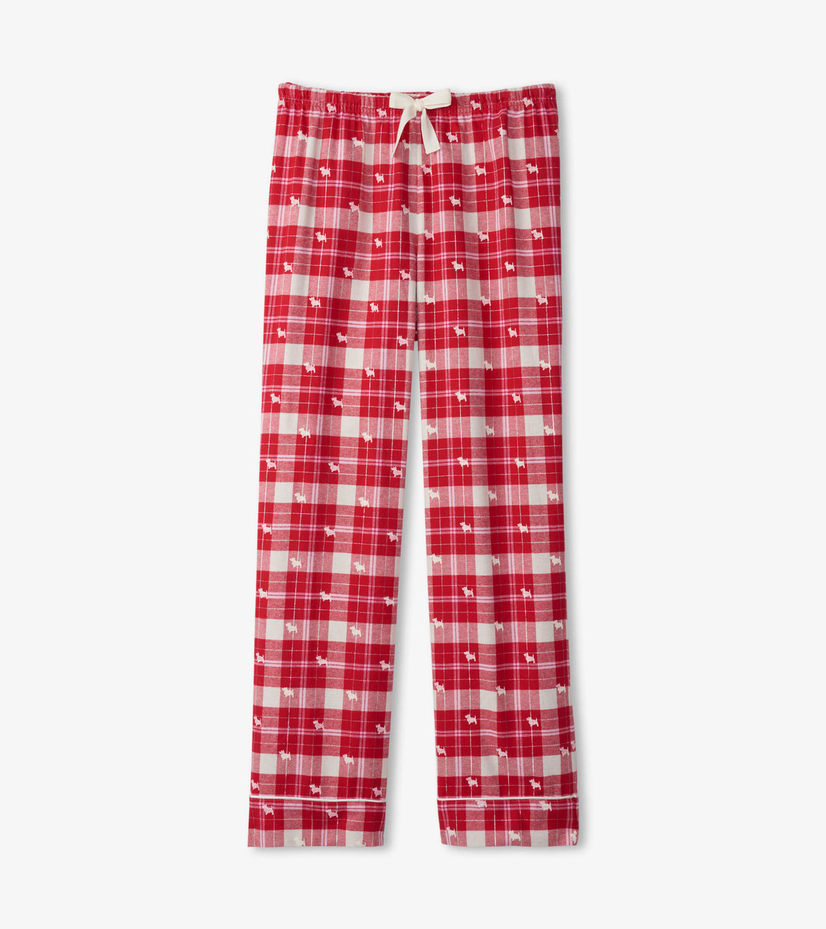 Agrandir l'image de Pyjama en flanelle pour femme – Chiens sur motif écossais