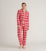 Women's Woofing Plaid Flannel Pajama Set