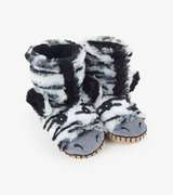 Zebra Kids Fuzzy Slouch Slippers